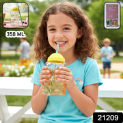 Cute Glass Bear Shape Kids Drinking Cup Bottle With Straw (1 Pc 350 Ml) thumbnail 7