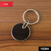 Sleek Black Round Metal Keychain (1 Pc) thumbnail 7
