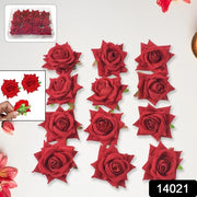 Flower Rose Hair Pin  Clip Velvet Flower Design (12 Pcs Set) thumbnail 5