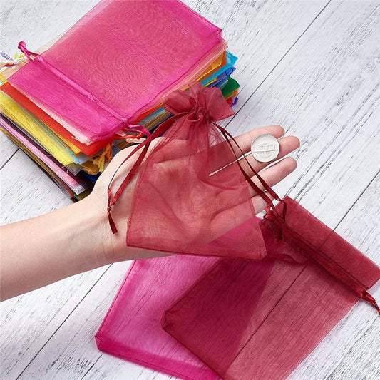 Organza Drawstring Gift Bags ? Small Mesh Pouches for Wedding, Party & Festival Favors (50 Pcs Set)