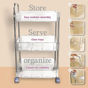 Apex Sapphire 3-layer Multipurpose Storage Trolley With Wheels thumbnail 3