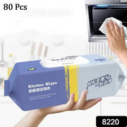 8220 Kitchen Cleaning Wipes  Strong Decontamination Kitchen Wipes  Disposable Kitchen Wet Wipes Household Cloth Towel For Removing Grease Stains And Cleaning Glass (Pack Of 80 Pcs) thumbnail 7