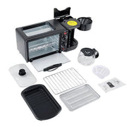 2788 3 In 1 Breakfast Maker Portable Toaster Oven Grill Pan  Coffee Maker Full Breakfast Ready At One Go thumbnail 1