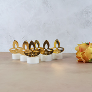 Golden Diya Shaped Led Tealight Candles (6 Pc) thumbnail 2