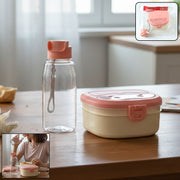Plastic Lunch Box With Water Bottle Combo Set (1 Set) thumbnail 2