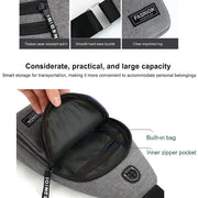 Waterproof Waist Bag Shoulder Bags Usb Charging Earphone Hook Sling Travel Bag (1 Pc) thumbnail 5