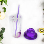 13131 High Quality Plasticcreative Cold Drink Cup  Tumble Reusable Tea Coffee Tumbler With Lid And Straw Double Wall Plastic Drinking Sport Bottletravel Tumbler (1 Pc  Mix Color) thumbnail 5