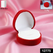 Premium Heart-shaped Velvet Jewellery Ring Box (1 Pc) thumbnail 5