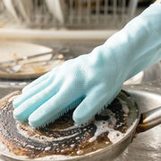 Multipurpose Silicone Dishwashing Cleaning Glove With Scrubber Brush (1 Pc) thumbnail 2