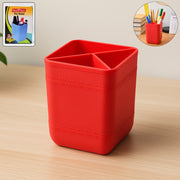 Officemate Pen Stand  Tri-section Desk Organizer Stationery Pens Office Supplies thumbnail 1