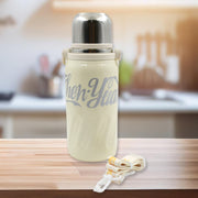 13040 Stainless Steel Vacuum Insulated Water Bottle  Leak Proof Flask For Tea Coffee  Reusable Water Bottle With Hanging Strap  Bottle For Hot  Cold Drinks Wide Mouth Water Flask (900 Ml) thumbnail 5
