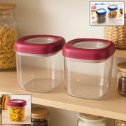 Transparent Twist Lock Kitchen Storage Container Set (Approx 800ml  2pc) thumbnail 1