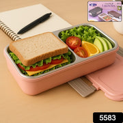 5583 Miracle Quick Lock Leak Proof 2 Compartment Stainless Steel Lunch Box Inner Plate Reusable Microwave Freezer Safe Lunch Box Trendy Thermal Insulation Leak Proof For Office Vacuum Tiffin Box For Boys  Girls  School  Office Women And Men thumbnail 8