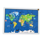Educational Wooden World Map Puzzle For Kids - (1 Set) thumbnail 1
