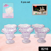 8216 Crystal Plastic Ice-cream Bowl Home  Kitchen Serving Platter Or Dessert Cup For Sundae Sweets Snacks Fruit Pudding Nuts Or Dip Serving Bowls (Crystal Cups Set Of 6) thumbnail 7