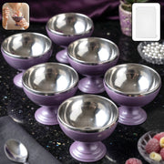 6 Pc Stainless Steel Dessert Bowl Cup Set With Stand thumbnail 1