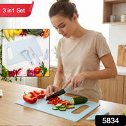 3 In 1 Kitchen Knife  Chopping Board Set (1 Set) thumbnail 7