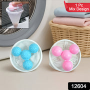 12604 Laundry Ball Floating Pet Fur Lint Hair Catcher Household Reusable Washing Machine Floating Lint Mesh Bag Hair Filter Net Pouch Washing Lint Hair Remover Net Mesh Bag Dryer (1 Pc) thumbnail 7