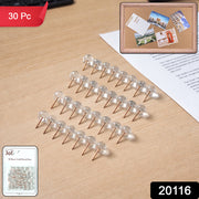 Transparent Crystal Head Push Pins Set For Notice Board (30 Pc) thumbnail 7