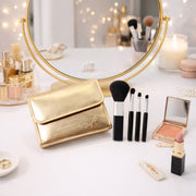 4 In 1 Professional Makeup Brush Set With Premium Storage Pouch (1 Pc) thumbnail 4