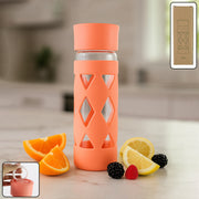Glass Water Bottle With Protective Sleeve - (1 Pc  480 Ml) thumbnail 6