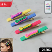 Sweet Text Decorative Hair Clip Set (4 Pc) thumbnail 7