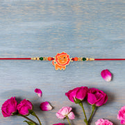 Cute Lion Kids Rakhi With Beaded Thread thumbnail 2