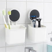 Wall Mounted Plastic Toothbrush Holder With Adhesive Installation (2 Pc) thumbnail 2