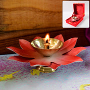 Lotus Shaped Brass Oil Diya (1 Pc) thumbnail 6