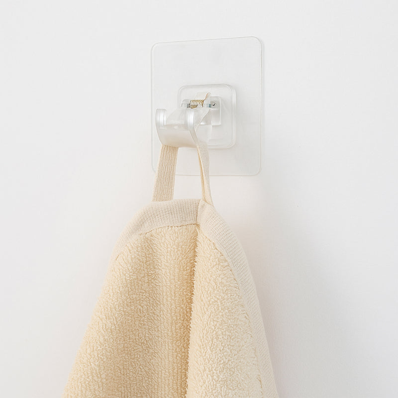 Self-adhesive Transparent Wall Hook Holder Clip (1 Pc)