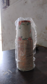 Disposable Paper Cups Disposable Tea Coffee Cups (24 Pcs Set  Mix Color  Design) thumbnail 6