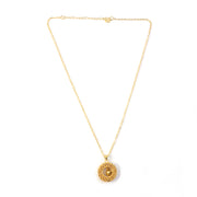 Traditional Gold-tone Round Jhumka Pendant Chain Necklace (1 Pc) thumbnail 3