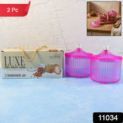 Plastic Luxury Transparent Dry Fruit Storage Jars  (2 Pc) thumbnail 7