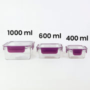 Airtight Square Food Storage Container Set (3 Pc) thumbnail 2