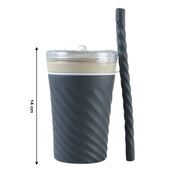 Swirl Design Drinking Tumbler Cup With Lid And Straw (1 Pc) thumbnail 4