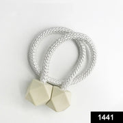 1441 Hexagonal Magnetic Braided Rope Drapery Window Curtains Loop Binding Ties Buckle (2 Pc) thumbnail 7