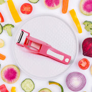 Plastic 2 In 1 Vegetable  Fruit Multi Cutter 5 Blade Vegetable Cutter With Peeler (1 Pc  Multicolor) thumbnail 3