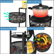 Metal Round High Quality Kitchen Trolley With Wheels (3 Layer  1 Pc) thumbnail 2