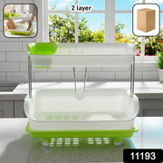Prexo 2 Layer Kitchen Dish Drying Rack With Drain Tray (1 Set) thumbnail 6