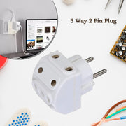 5-way 2 Pin Multi-plug Socket  Converter (1 Pc) thumbnail 2