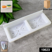 Wall Mounted Double Compartment Soap  Sponge Holder (1 Pc) thumbnail 7