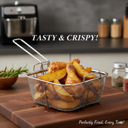 Stainless Steel Deep Fryer Basket With Long Handle (1 Pc) thumbnail 4