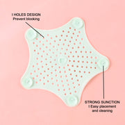 Mint Green Silicone Star Shaped Sink Filter Bathroom Hair Catcher Drain Strainers For Basin thumbnail 5