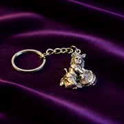 Premium Silver-finish Metal Bal Krishna Eating Makhan Keychain (1 Pc) thumbnail 4