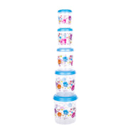 2446 Plastic Transparent Container Air Tight Dabba Set (3000ml 2000ml 1000ml 750ml 500ml) thumbnail 4