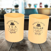 5640 Accurate Seal Tea Sugar Coffee Container Plastic Damru Shaped Tea Coffee Sugar Canisters Jar New Airtight Food Seal Containers For Salt Dry Fruit Grocery 2 Section (800 Ml Approx) thumbnail 5