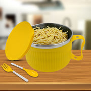 2933 Maggie Bowl With Lid And Handle Soup Bowls For Easy Perfect Breakfast Cereals Fruits Ramen Beverages Essentials Dishwasher Safe Double Layer thumbnail 2