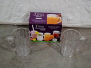5579 Stylish Juice Glass With Handle Water Glass Beer Glass Milk Shake Glass Multipurpose Glass Plastic Beer Mug Unbreakable Beer Tasting Glasses Clear Juice Glasses Suitable For Kids (2 Pc) thumbnail 6