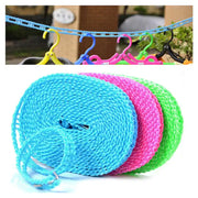 8861 3 Meters Windprood Anti-slip Clothes Washing Line Drying Nylon Rope With Hooks Durable Camping Clothesline Portable Clothes Drying Line Indoor Outdoor Laundry Storage For Travel Home Use (3 Mtr.) thumbnail 5