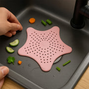 Baby Pink Silicone Star Shaped Sink Filter Bathroom Hair Catcher Drain Strainers For Basin thumbnail 5